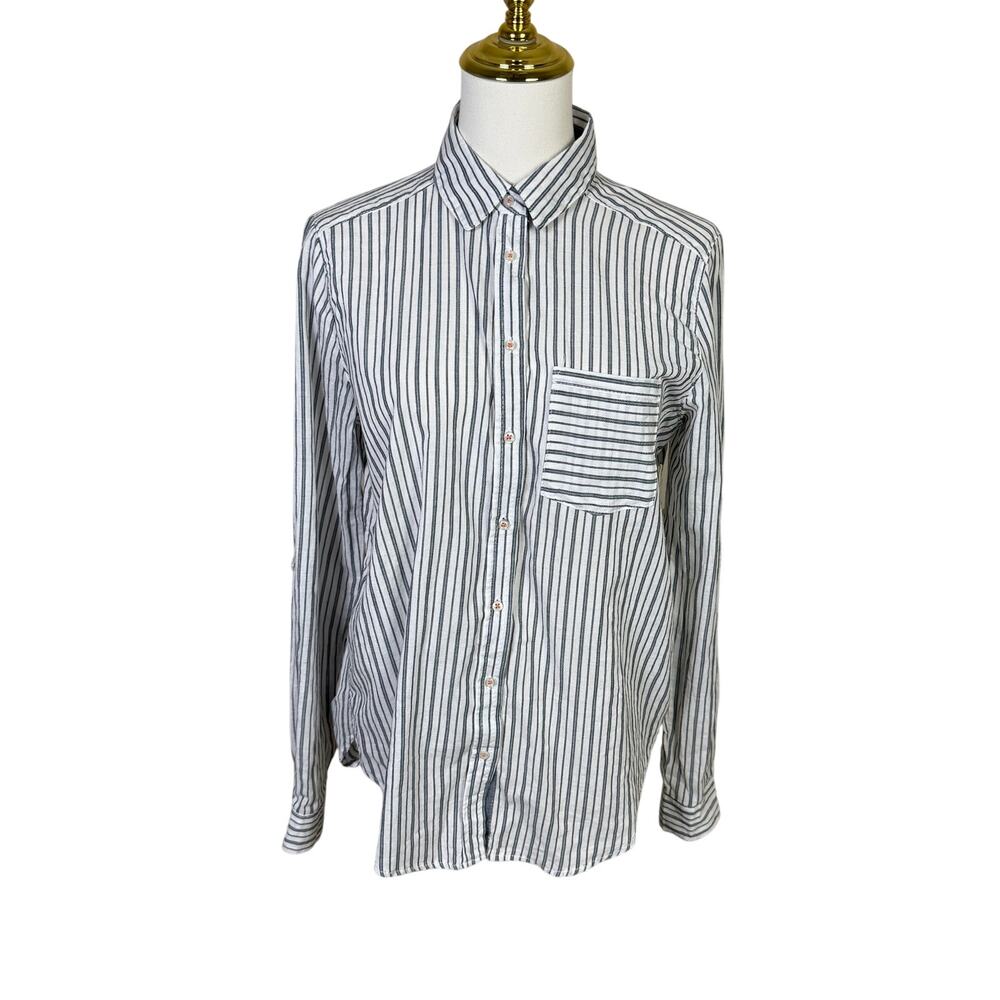 Ci Sono Button Up Cotton Long Sleeve Pocket Shirt US Womens M New